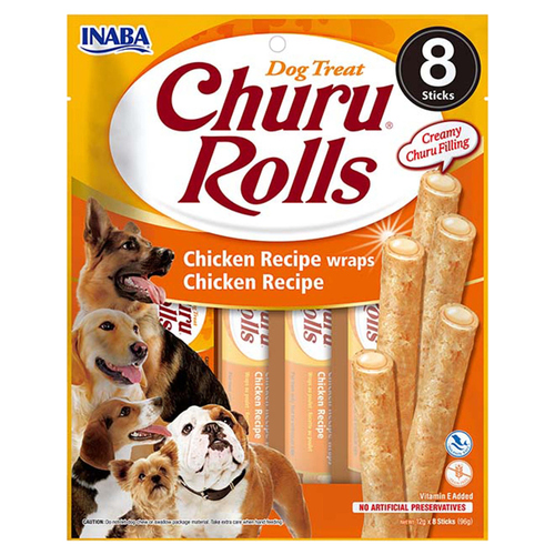 Inaba Dog Churu Hundesnack Rolls Wrap Huhn 8 x 12 g