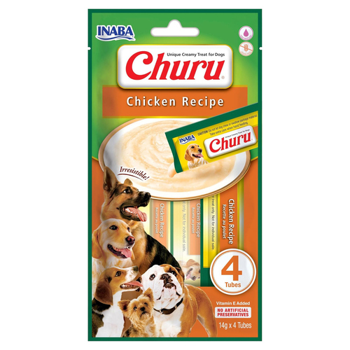 Inaba Dog Churu Püree Huhn 4 x 14 g für Hunde
