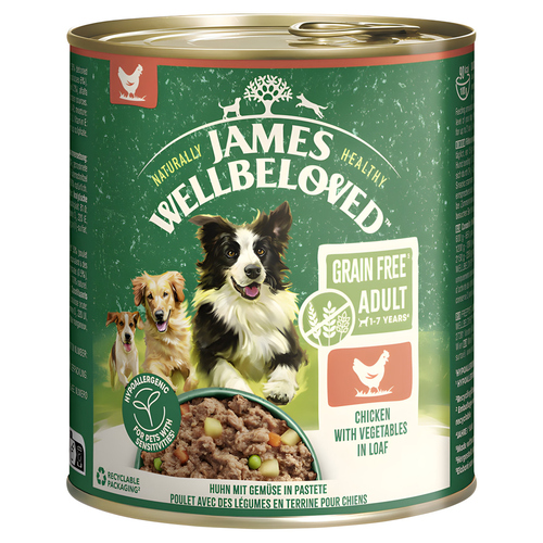 JAMES WELLBELOVED Adult Getreidefrei Huhn 800 g - 6 Stück
