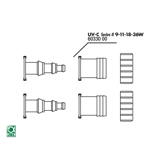 JBL Ersatzteil Tüllen 12-25 und 32mm + Mutter für UV-C 9-36 W