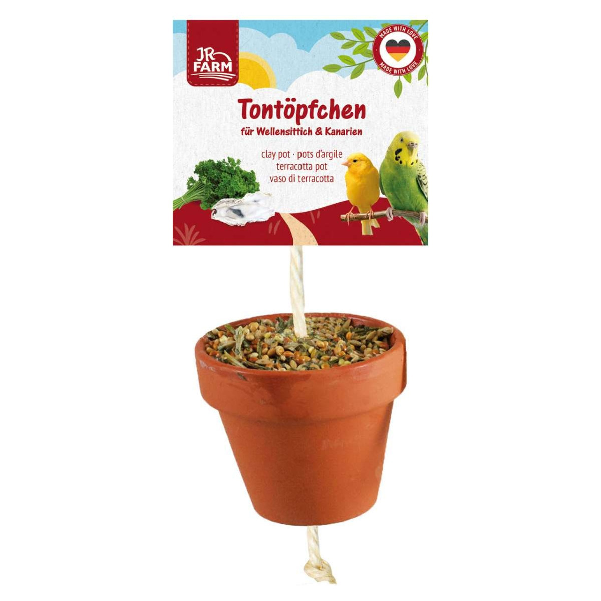 JR Farm Birds Tontöpfchen Wellensittich Kanarien 6x80g