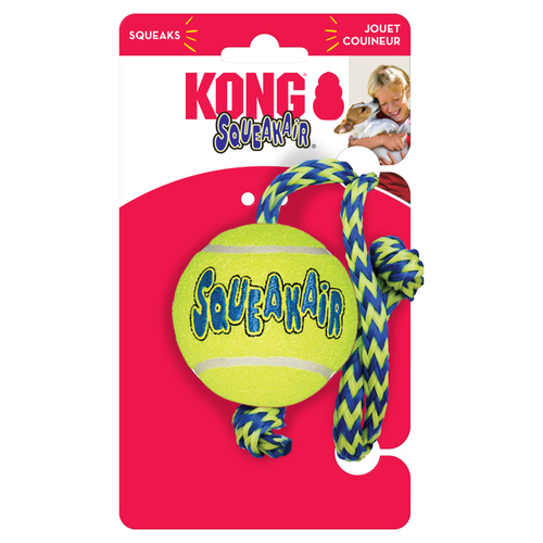 weitere Abbildung KONG AirDog Squeaker Tennis Ball mit Seil