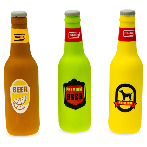Karlie Latex Dog Toy Bierflasche mit Squeaker
