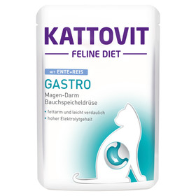 Abbildung Kattovit Feline Diet Gastro mit Ente & Reis 85 g - 24 Stck