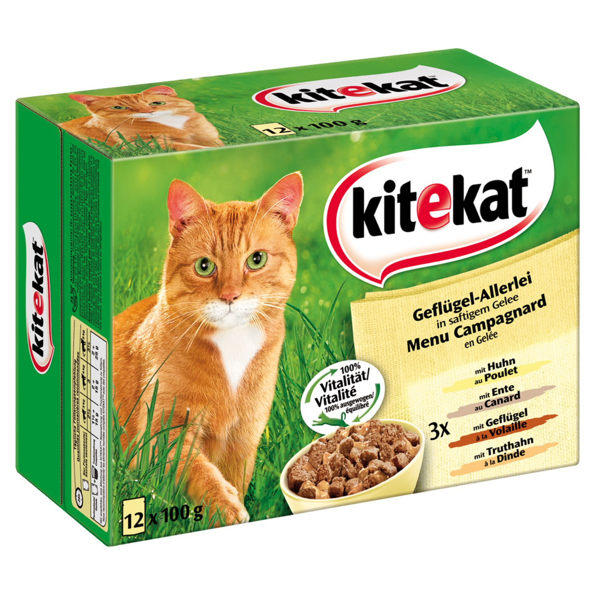 Kitekat Katzenfutter Geflügel-Allerlei In Gelee - 48 Portionsbeutel à 85g