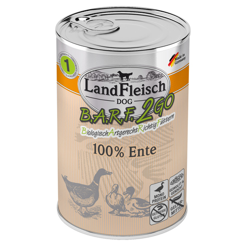 LandFleisch B.A.R.F. 2GO 100% von der Ente 400 g - 6 Stück