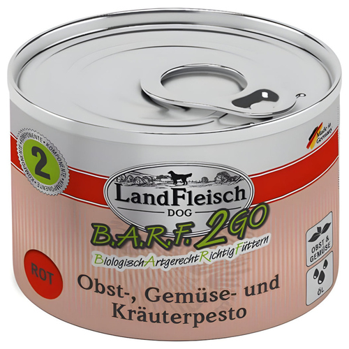 LandFleisch B.A.R.F. 2GO Obst-, Gemüse und Kräuterpesto rot 200 g - 6 Stück