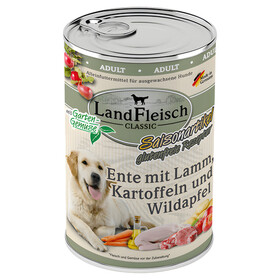 Abbildung LandFleisch Classic Ente mit Lamm, Kartoffeln und Wildapfel 400 g - 6 Stck