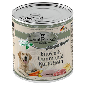 Abbildung LandFleisch Classic Ente mit Lamm und Kartoffeln 800 g - 6 Stck