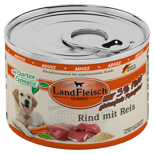 LandFleisch Classic Rind mit Reis & Gartengemüse extra mager 195 g - 6 Stück