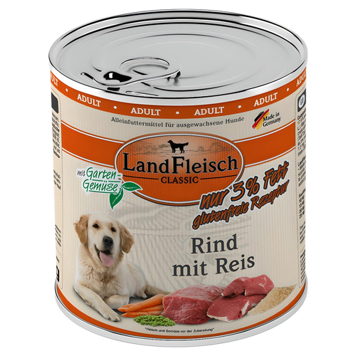 LandFleisch Classic Rind mit Reis & Gartengemüse extra mager 800 g - 6 Stück