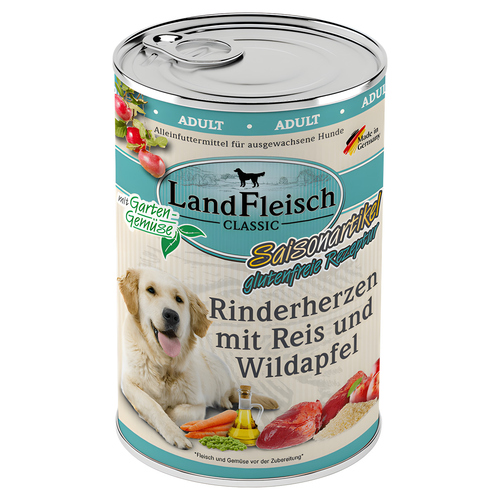 LandFleisch Classic Rinderherzen mit Reis und Wildapfel 400 g - 6 Stück