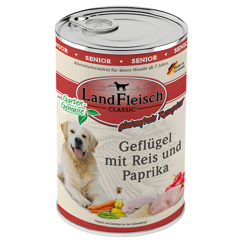 LandFleisch Classic Senior Geflügel + Paprika 400 g - 6 Stück