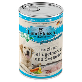 Abbildung LandFleisch Classic reich an Geflgelherzen und Seelachs 400 g - 6 Stck