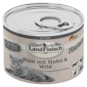 Abbildung LandFleisch Kitten Pastete Rind mit Huhn & Wild 195 g - 6 Stck