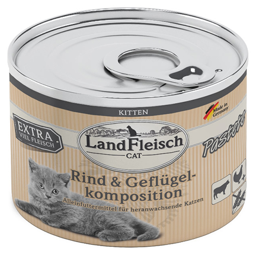 LandFleisch Kitten Pastete Rind & Geflügelkomposition 195 g - 6 Stück