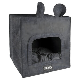 Abbildung Lets Sleep Pet Cave Katzenhhle eckig anthratzit