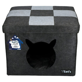 Abbildung Lets Sleep Pet Cube Katzenkorb hellgrau/dunkelgrau
