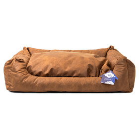 Abbildung Lets Sleep Sweet Dreams Hundebett mit Kissen cognac