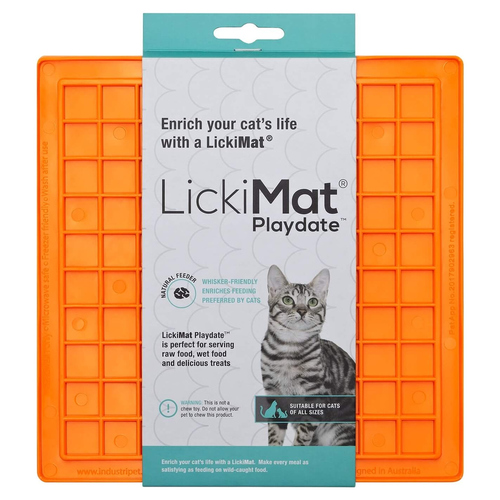 LickiMat Playdate Cat orange