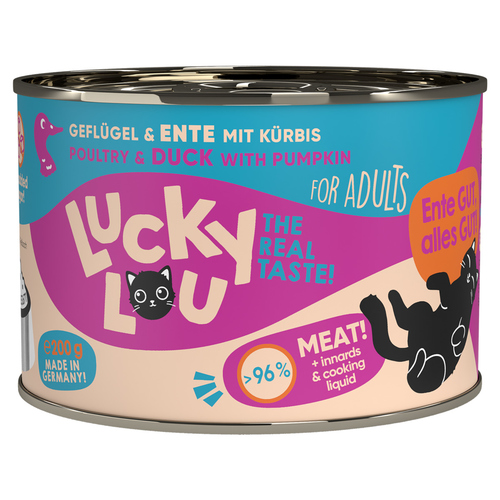 Produktbild von Lucky Lou Adult Geflügel & Ente Nassfutter für Katzen - 6 x 200 g