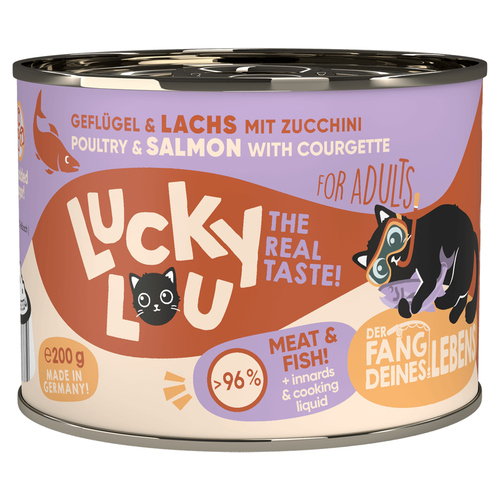 Produktbild von Lucky Lou Adult Geflügel & Lachs Nassfutter für Katzen - 6 x 200 g