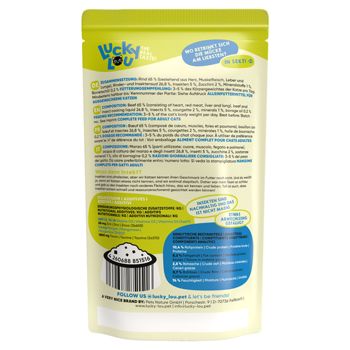 weitere Abbildung Lucky Lou Lifestage Adult Rind & Insekten 125 g