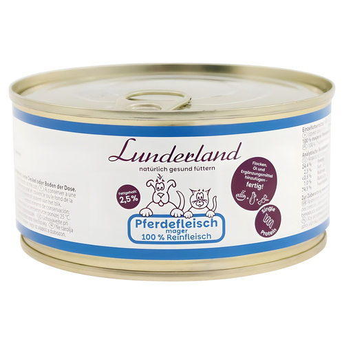 Lunderland Reinfleisch Pferdefleisch mager 300 g für Hunde