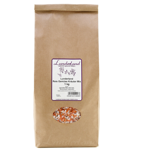 Lunderland Reis Gemüse Kräuter Mix 1 kg für Hunde
