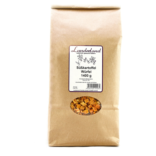 Lunderland Süßkartoffel-Würfel 1400 g für Hunde