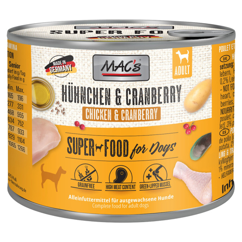 MACs Hühnchen & Cranberry 200 g - 6 Stück