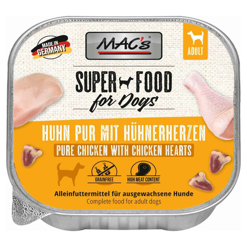 MACs Huhn pur mit Geflügelherzen 150 g - 10 Stück
