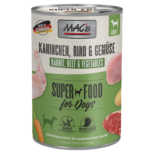 MACs Kaninchen, Rind & Gemüse 400 g - 6 Stück