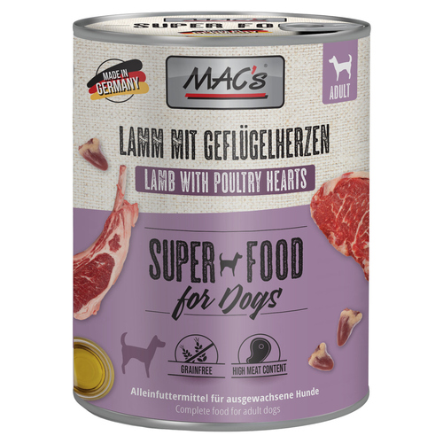 MACs Lamm & Geflügelherzen 800 g - 6 Stück