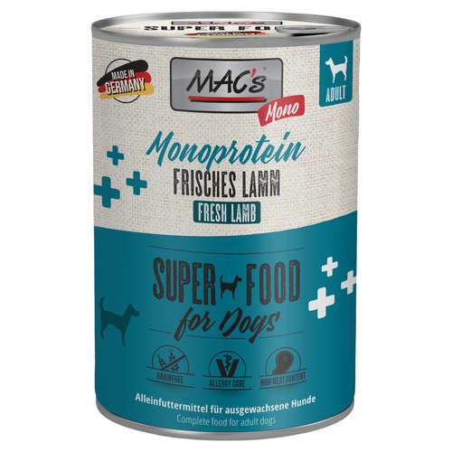MACs Mono Sensitive mit Lamm für Hunde 400 g - 6 Stück