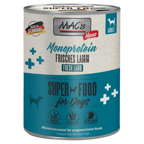MACs Mono Sensitive mit Lamm für Hunde 800 g - 6 Stück
