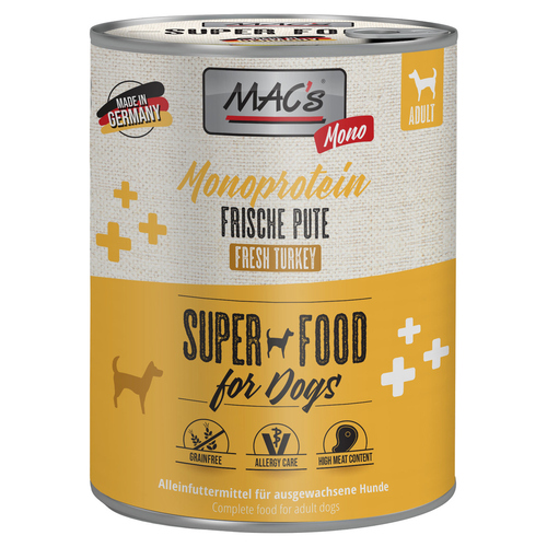 MACs Mono Sensitive mit Pute für Hunde 800 g - 6 Stück