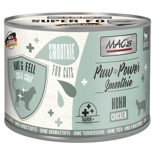 Produktbild von MAC's Cat Paw Power Smoothie Huhn Haut & Fell - 6 x 200 g