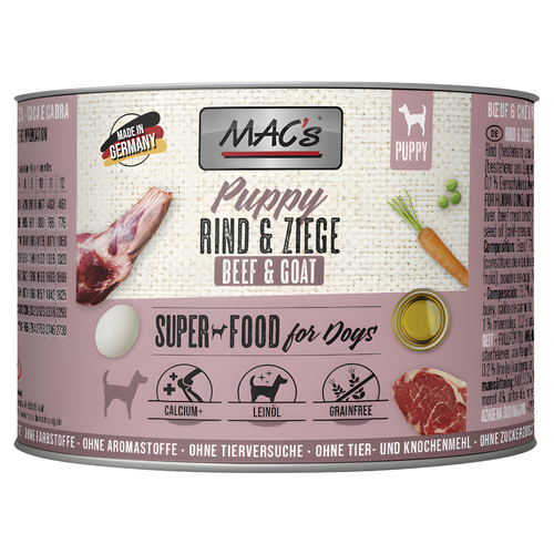 MACs Puppy Rind & Ziege 200 g - 6 Stück