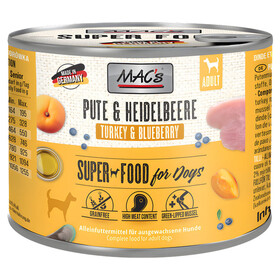 Abbildung MACs Pute & Heidelbeeren fr Hunde 200 g - 6 Stck