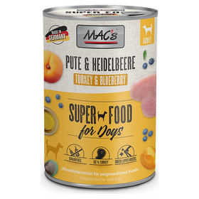 Abbildung MACs Pute & Heidelbeeren fr Hunde 400 g - 6 Stck