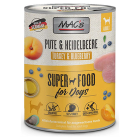 Abbildung MACs Pute & Heidelbeeren fr Hunde 800 g - 6 Stck