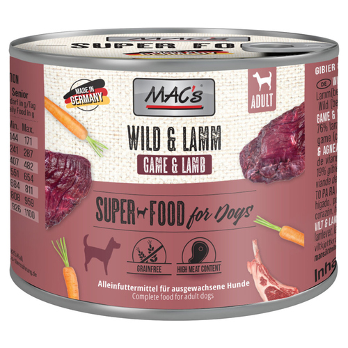 MACs Wild & Lamm 200 g - 6 Stück