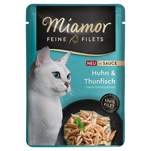 Miamor Feine Filets Huhn &amp; Thunfisch in Sauce 100 g - 24 Stück