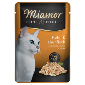 Abbildung Miamor Feine Filets mit Huhn & Thunfisch in Jelly Pouch 100 g - 24 Stck