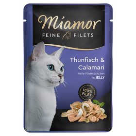 Abbildung Miamor Feine Filets mit Thunfisch & Calamari in Jelly Pouch 100 g - 24 Stck