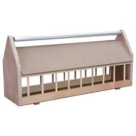 Abbildung Natural Taubenfuttertrog aus Holz mit Rolle aus Metall