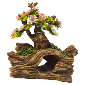 Abbildung Nobby Aquariendekoration Aqua Ornaments Holz mit Htte und Pflanzen