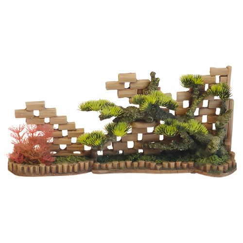 Nobby Aquariendekoration Aqua Ornaments Mauerreste mit Pflanzen
