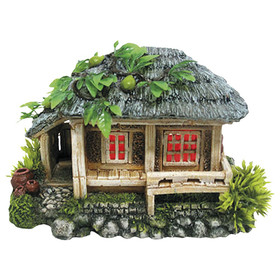Abbildung Nobby Aquariendekoration Holzhaus mit LED